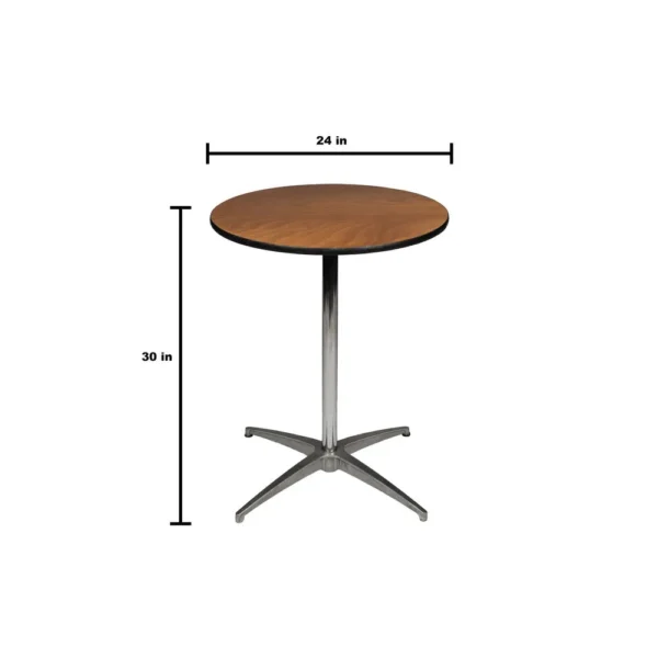24in Round Low Cocktail Table Size