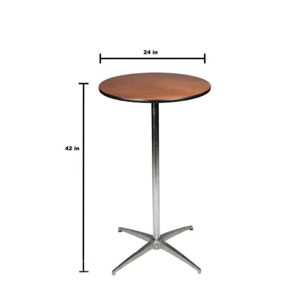 24in Round Tall Cocktail Table Size