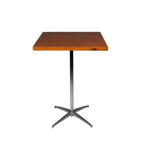 30-inch square tall cocktail table for party event setups and rentals in Los Angeles
