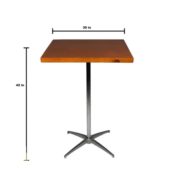 30in Square Tall Cocktail Table Size