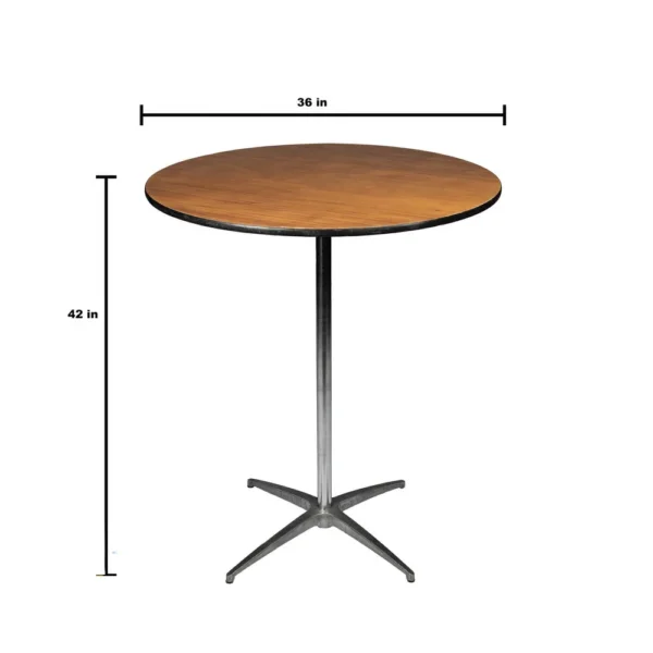 36in Round Tall Cocktail Table Size