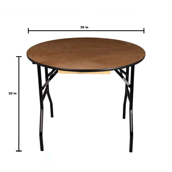 36in Wood Round Table Size