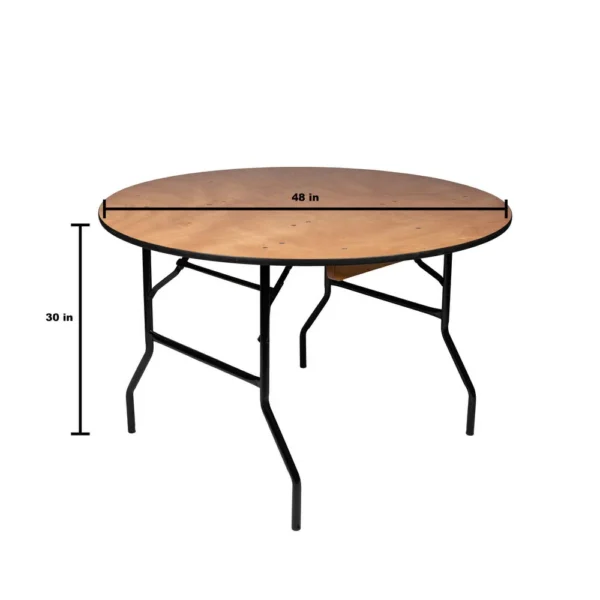 48in Wood Round Table Size