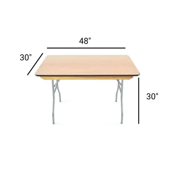 4ft Banquet Wood Table Size