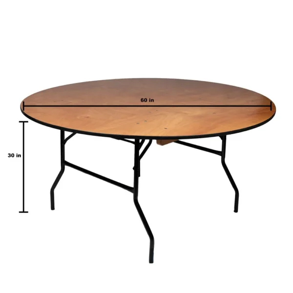 60in Wood Round Table Size