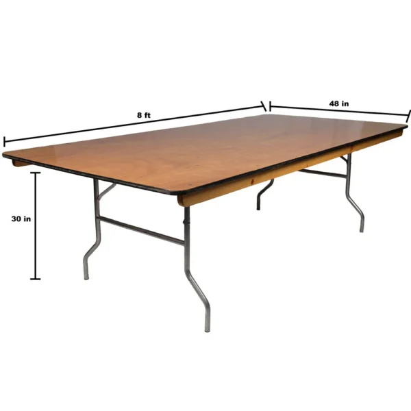 8ft King Wood Table Size