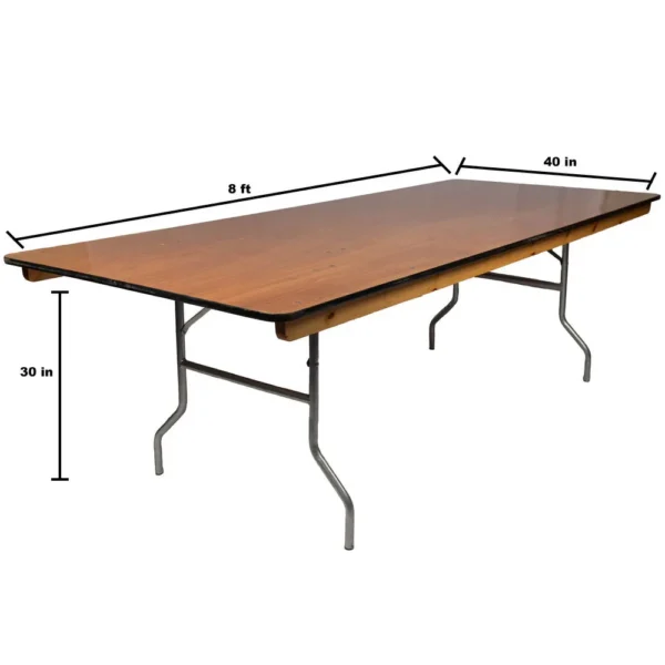8ft Queen Wood Table Size