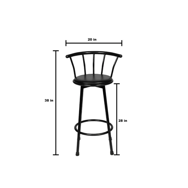 Swivel Black Pad Bar Stool1