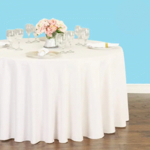 108 inch round polyester tablecloth baby pink