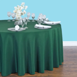 108 inch round polyester tablecloth hunter green