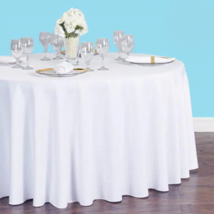 108 inch round polyester tablecloth white 1