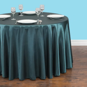108 inch round satin tablecloth hunter green