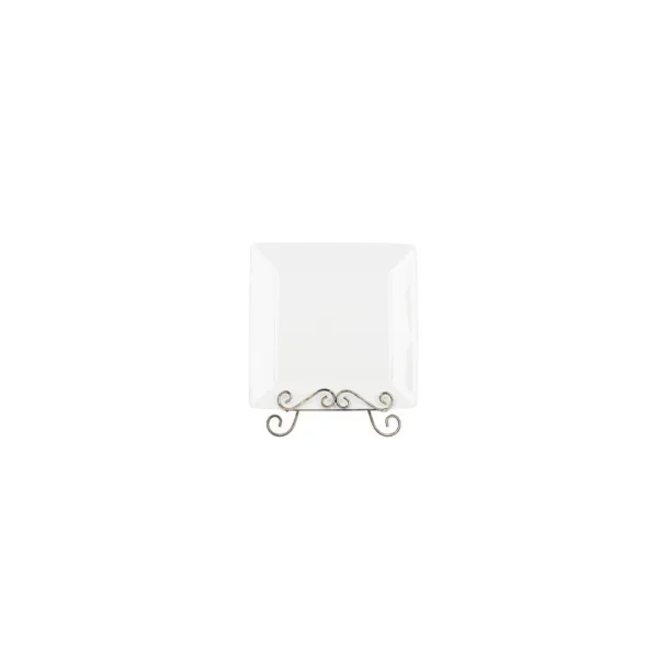 12in white square porcelain platter