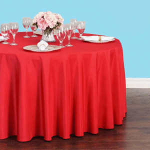 132 inch round polyester tablecloth red
