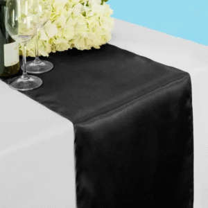 14 by 108 inches satin table runner black