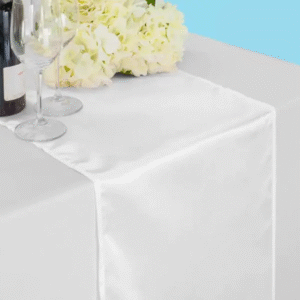 14 by 108 inches satin table runner white