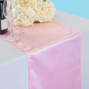 14 by 108 inches satin table runner baby pink