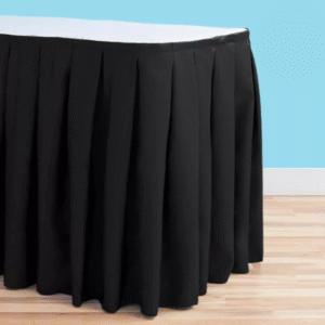 14 ft polyester table skirt black