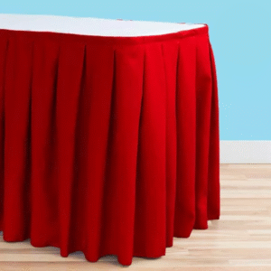 14 ft polyester table skirt red