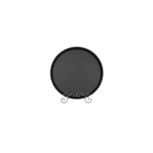 14in round black serving tray