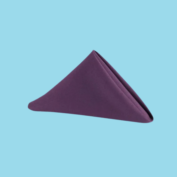 20 by 20 polyester napkins eggplant