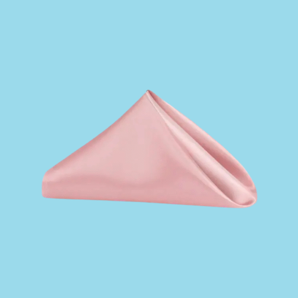 20 by 20 satin napkins dusty rose