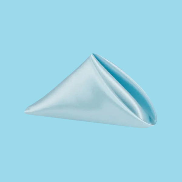 20 by 20 satin napkins baby blue