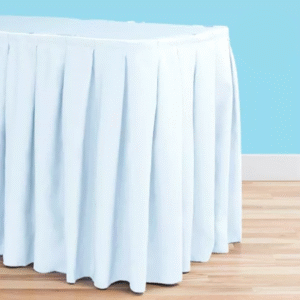 21 ft polyester table skirt baby blue
