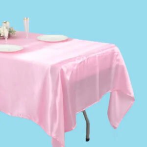 60 by 102 inch rectangular satin tablecloth baby pink 1 1