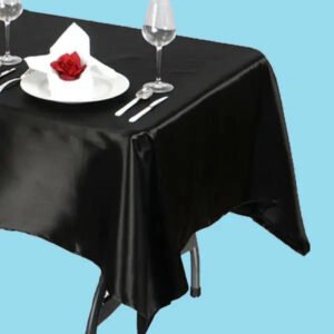 60 by 102 inch rectangular satin tablecloth black 1 1
