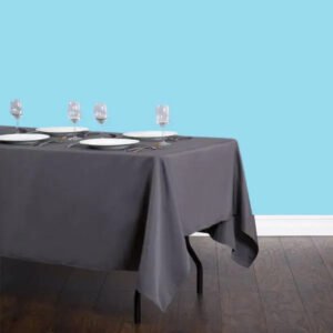 60 by 102 inches rectangular polyester tablecloth charcoal 1 1