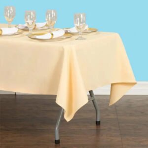60 by 102 inches rectangular polyester tablecloth peach 1 1