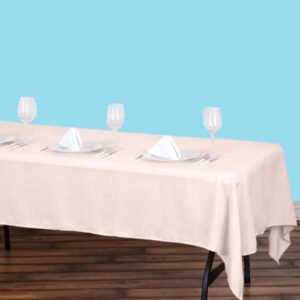 60 by 102 inches rectangular polyester tablecloth rose gold 1 1
