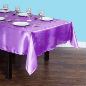 60 by 126 rectangular satin tablecloth lavender