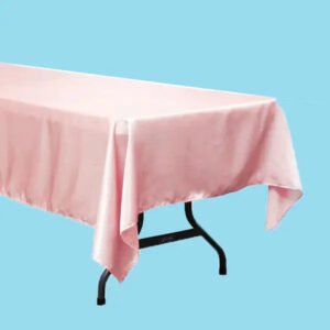 60 by 78 inch rectangular satin tablecloth dusty rose 1