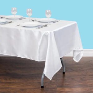 60 by 78 inch rectangular satin tablecloth white 1