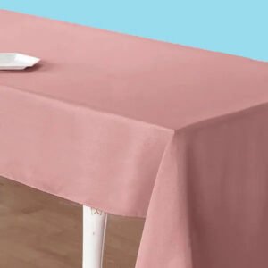 60 by 78 inches rectangular polyester tablecloth dusty rose