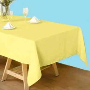 60 by 78 inches rectangular polyester tablecloth yellow