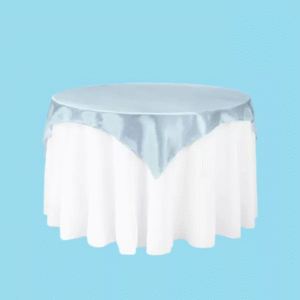 60 inch square satin overlay baby blue