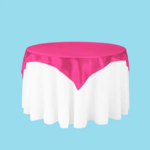 60 inch square satin overlay fuchsia