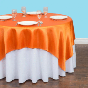 60 inch square satin overlay orange