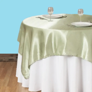 60 inch square satin overlay reseda