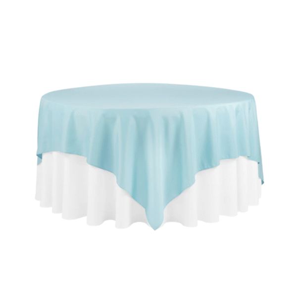 60in square baby blue table overlay