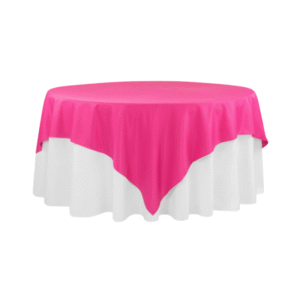 60in square fuchsia table overlay