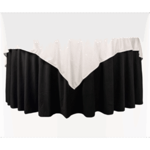 60in Square Ivory Polyester Tablecloth for event setup – perfect for party event equipment rentals and delivery in Los Angeles