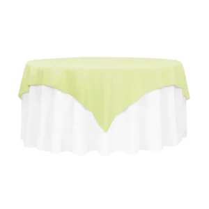 60in square tea green polyester table overlay