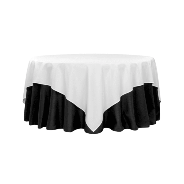 60in square white table overlay