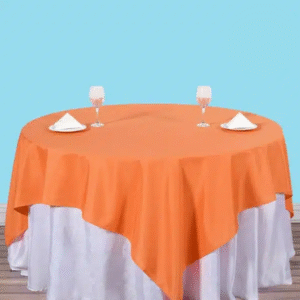 72 inches square polyester table overlays orange