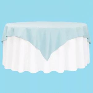72 inches square polyester table baby blue