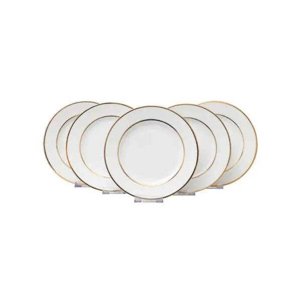7in gold rim dessert salad plate 5 set